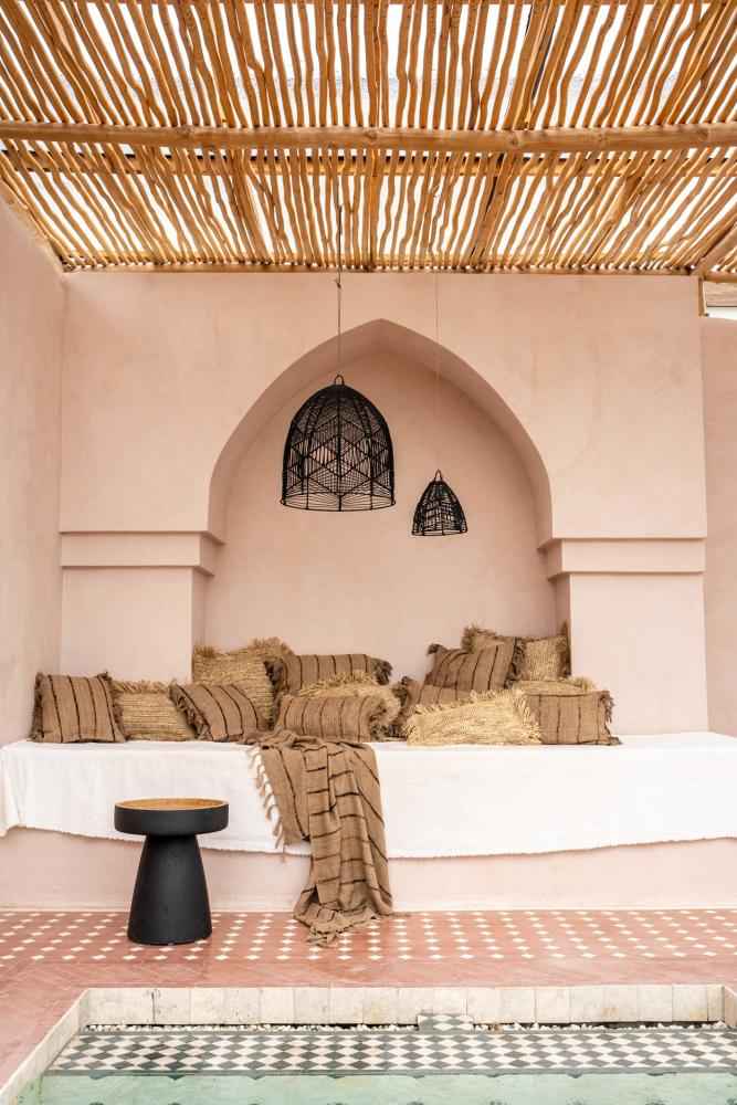 RAYU SIDE TABLE | BLACK + NATURAL