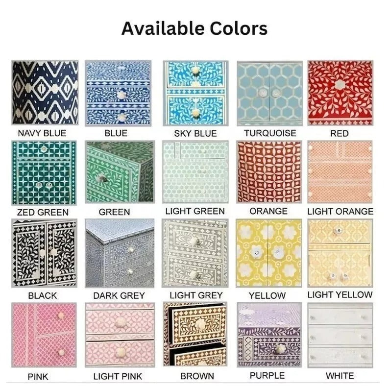 Handmade Bone Inlay Console Table Black and White Geometric Design | Unique Exotic Design for Entryway, Living Room, and Dining Room Decor - Hansa Handicraft