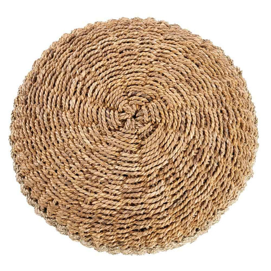 SEAGRASS MACRAME POUF | NATURAL