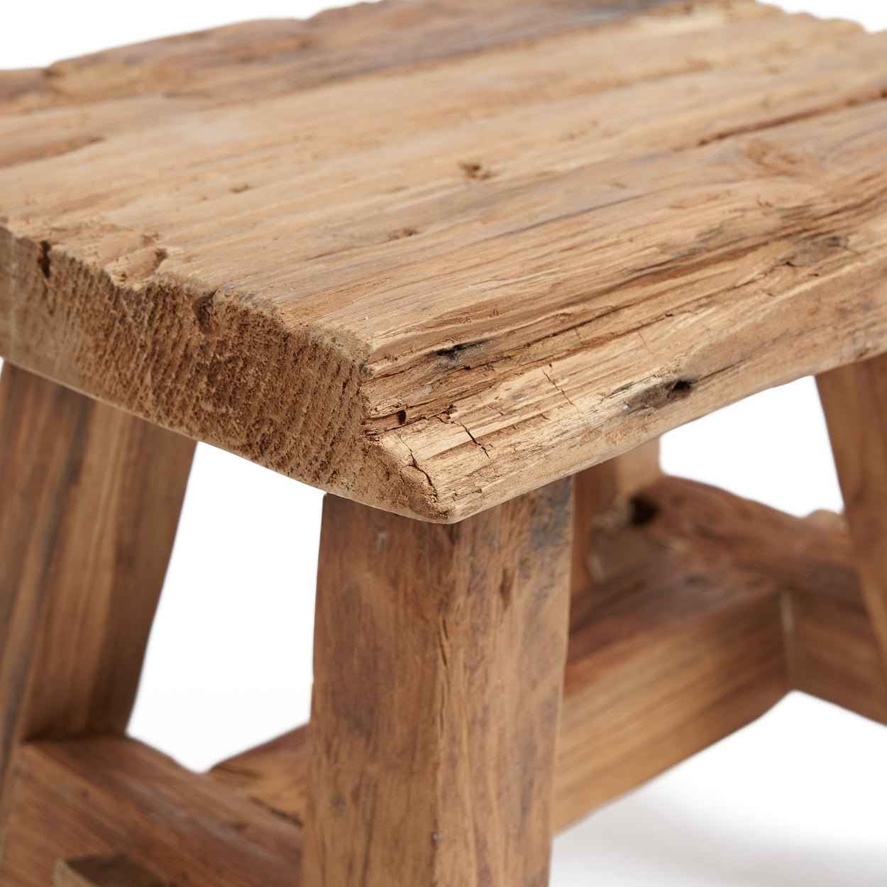 SHOJU STOOL +SIDE TABLE | RECLAIMED TEAK | IN-OUTDOORS | SMALL