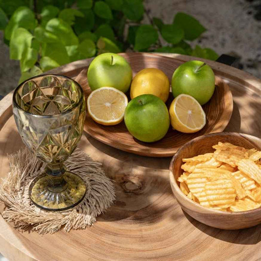 TEAK DINING PLATES | SET OF 6
