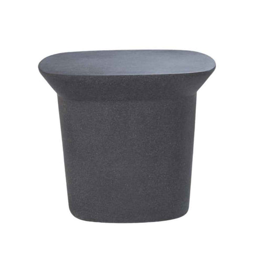 TORA POWDER STONE SIDE TABLE | BLACK | IN-OUTDOOR