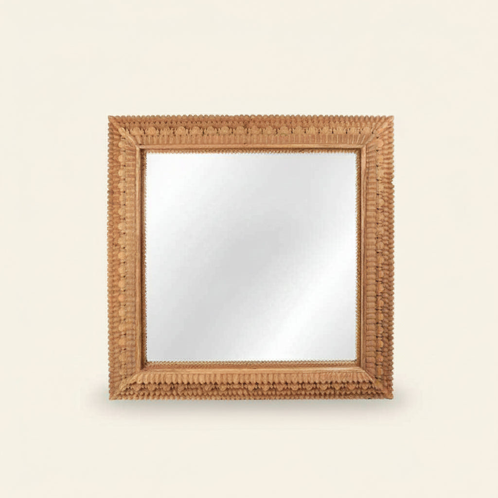 Carved Temple Mirror Square