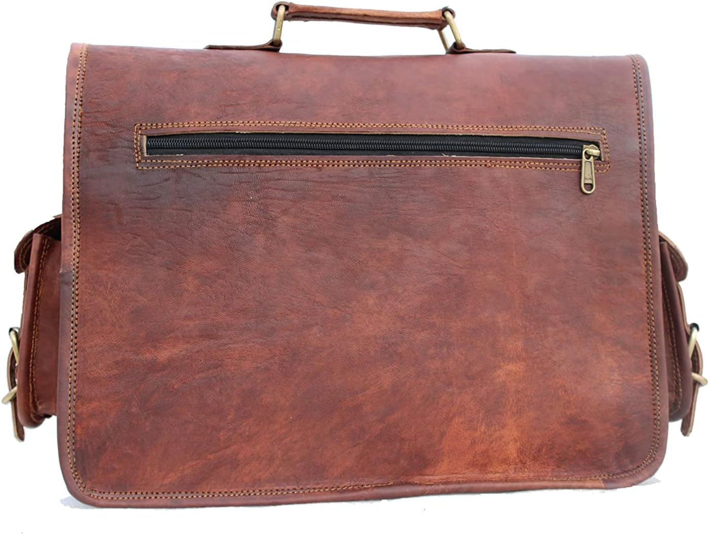 Hansa Handicraft Leather Briefcase - 15" Inch Vintage HandMade Leather Messenger/Briefcase/Laptop/Crossbody/Shoulder Satchel Bag for Him and Her - Hansa Handicraft