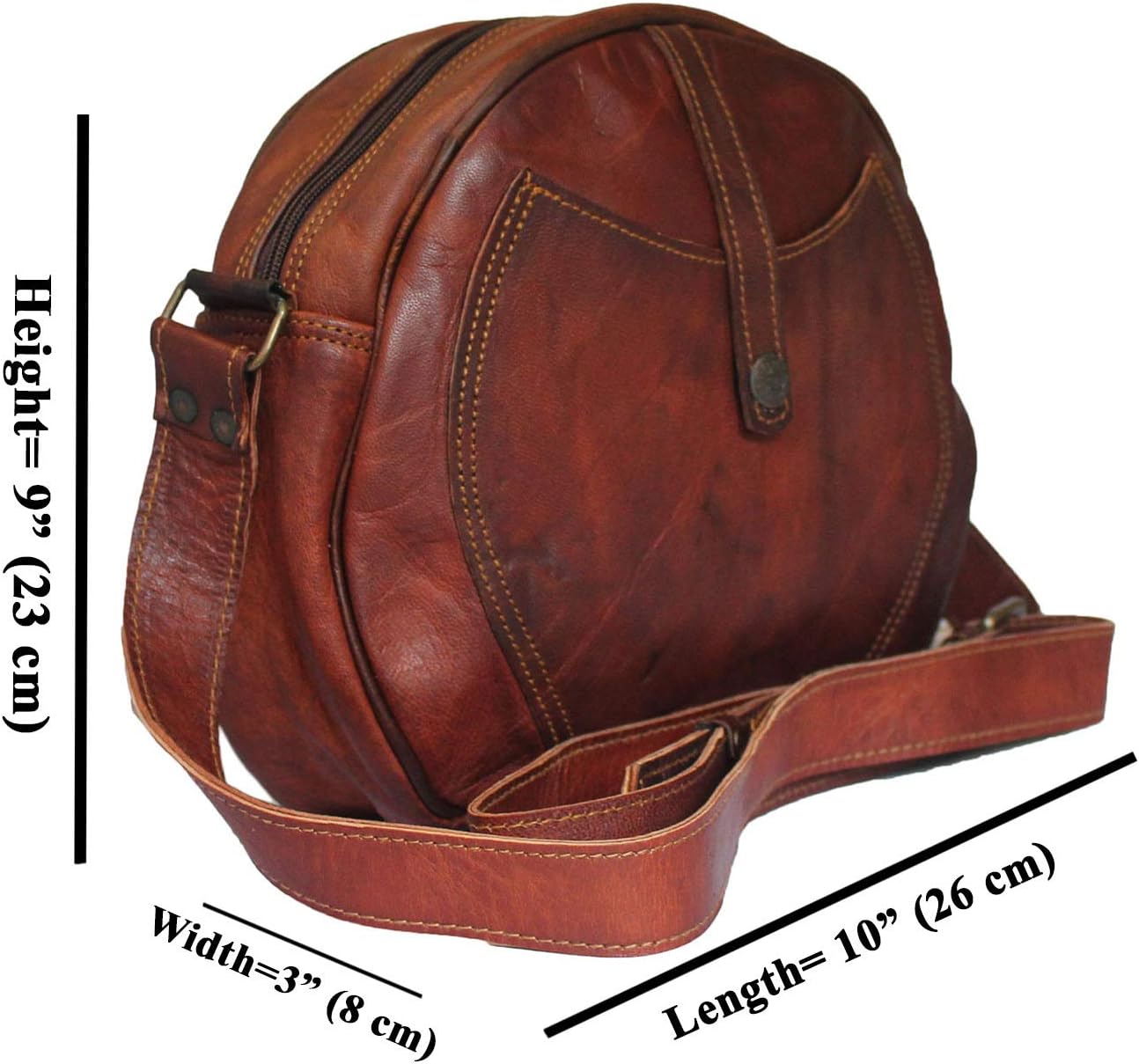 Hansa Handicraft Genuine Leather Women's Crossbody Semi-Circular Hobo Style Shoulder Bag - Hansa Handicraft