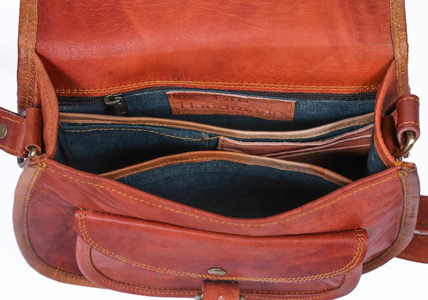 Hansa Handicraft-Handmade Women Vintage Style Genuine Leather Crossbody Shoulder Bag Satchel ladies Purse Saddle Bag Crossover Bags for Women Travel - Hansa Handicraft