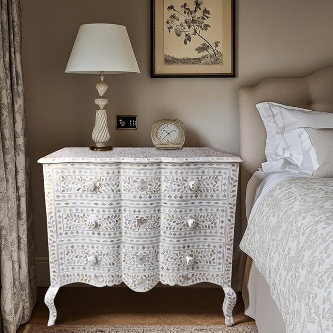 Mother Of Pearl Inlay Chest of Drawers