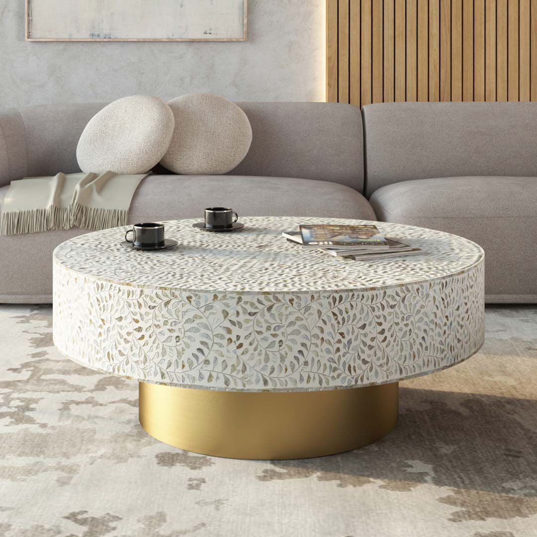 Mother Of Pearl Inlay Coffee Table