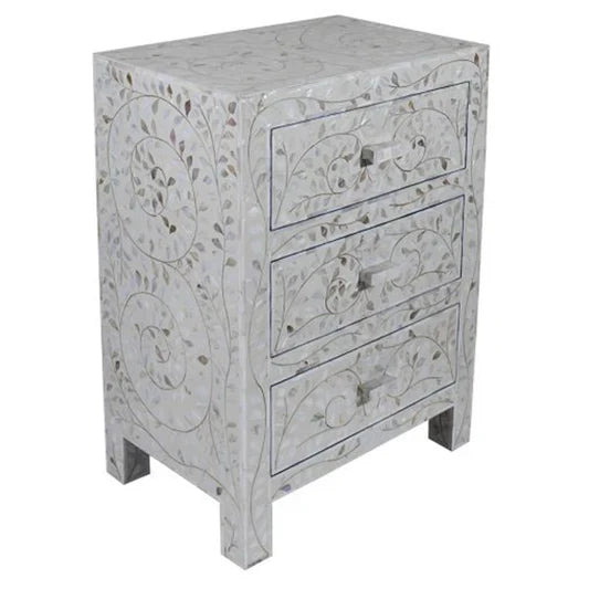 Mother Of Pearl Inlay Bedside Table