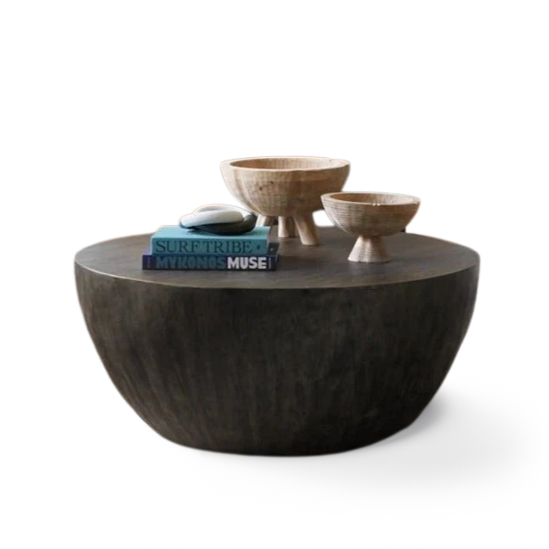 FLOKI DRUM COFFEE TABLE: WALNUT