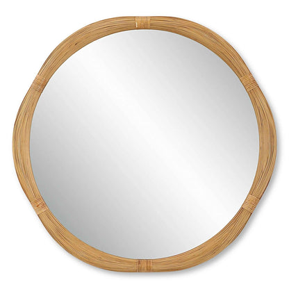 SALINA ROUND NATURAL BAMBOO MIRROR