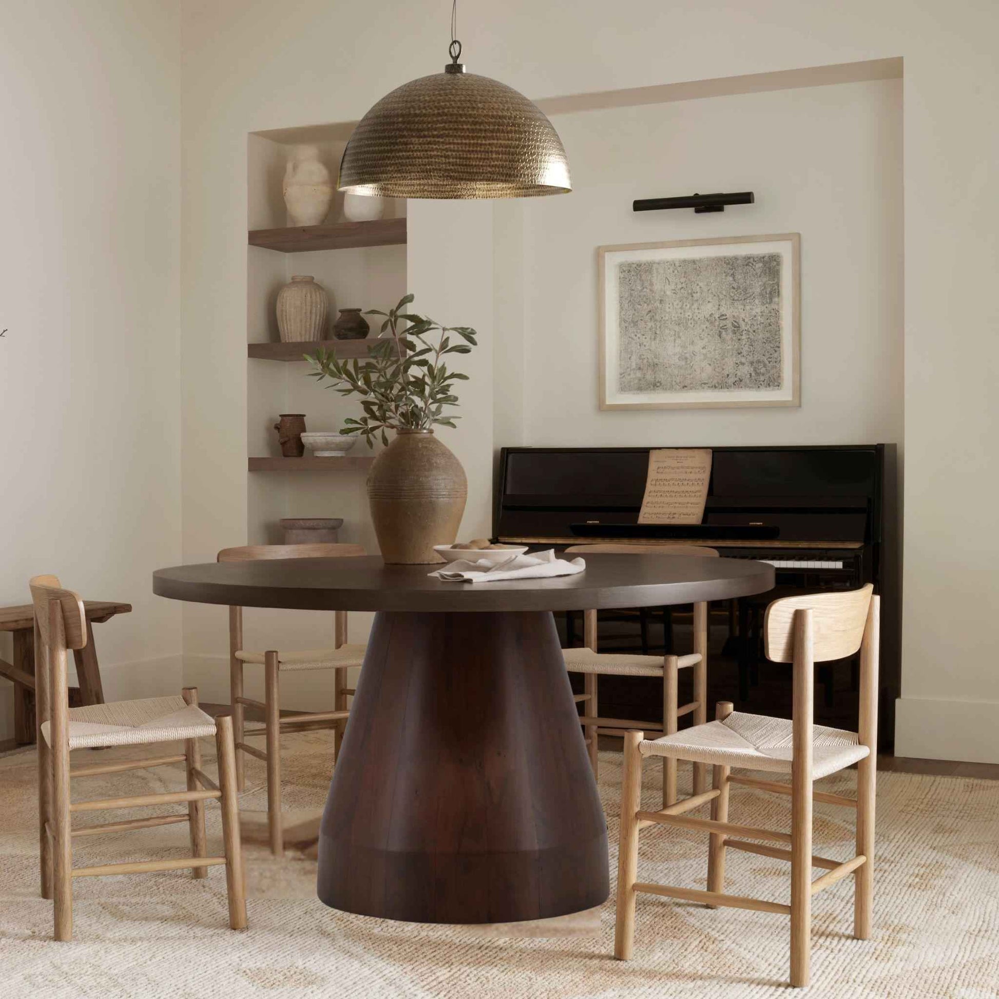 HAWKE 57"RD DARK ACACIA DINING TABLE