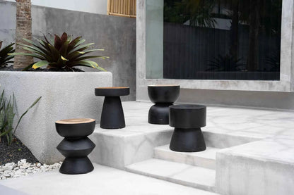 MONTREAL SIDE TABLE - STOOL | BLACK | IN-OUTDOORS
