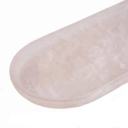 RESIN OVAL PLATE | PINK WHITE