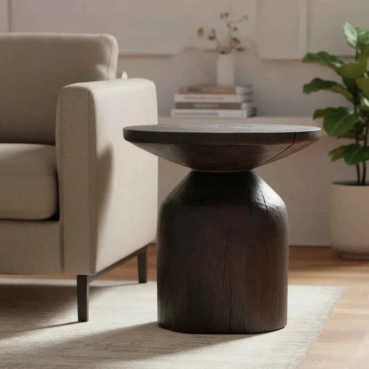 DRUMLINE STOOL - SIDE TABLE | DARK WALNUT