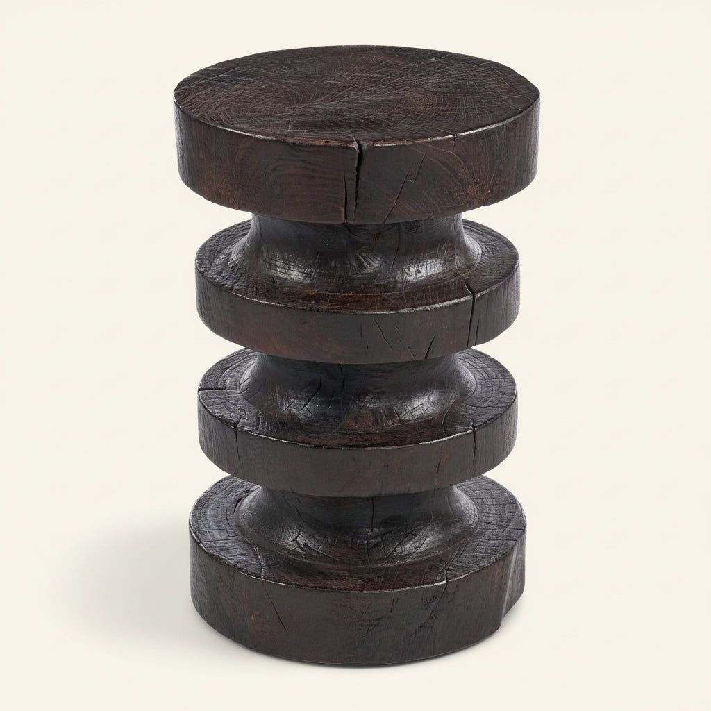 MOCHA RINGS SIDE TABLE | DARK WALNUT
