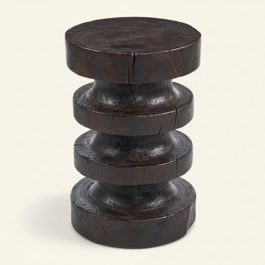MOCHA RINGS SIDE TABLE | DARK WALNUT
