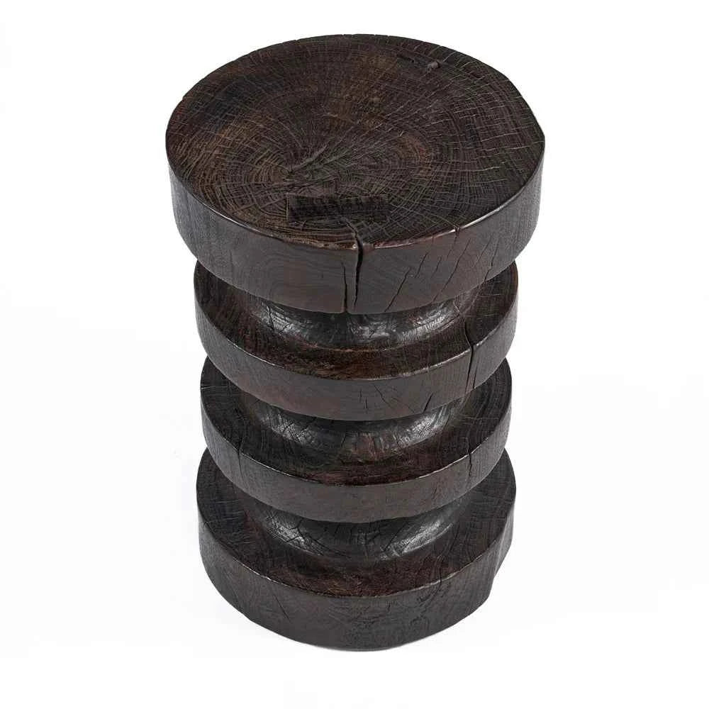 MOCHA RINGS SIDE TABLE | DARK WALNUT