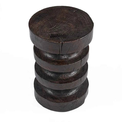 MOCHA RINGS SIDE TABLE | DARK WALNUT