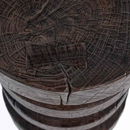 MOCHA RINGS SIDE TABLE | DARK WALNUT