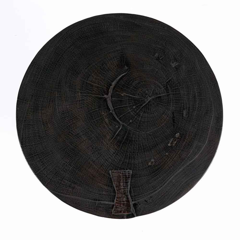HOURGLASS STOOL - SIDE TABLE | DARK WALNUT