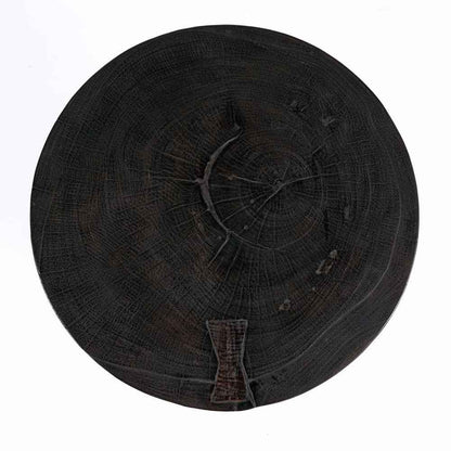 HOURGLASS STOOL - SIDE TABLE | DARK WALNUT