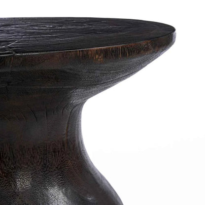 HOURGLASS STOOL - SIDE TABLE | DARK WALNUT