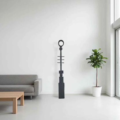 PILLAR TOTEM FLOOR SCULPTURE | XL 190 CM | BLACK