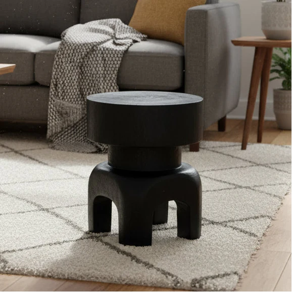 SQUAT STOOL - SIDE TABLE | BLACK