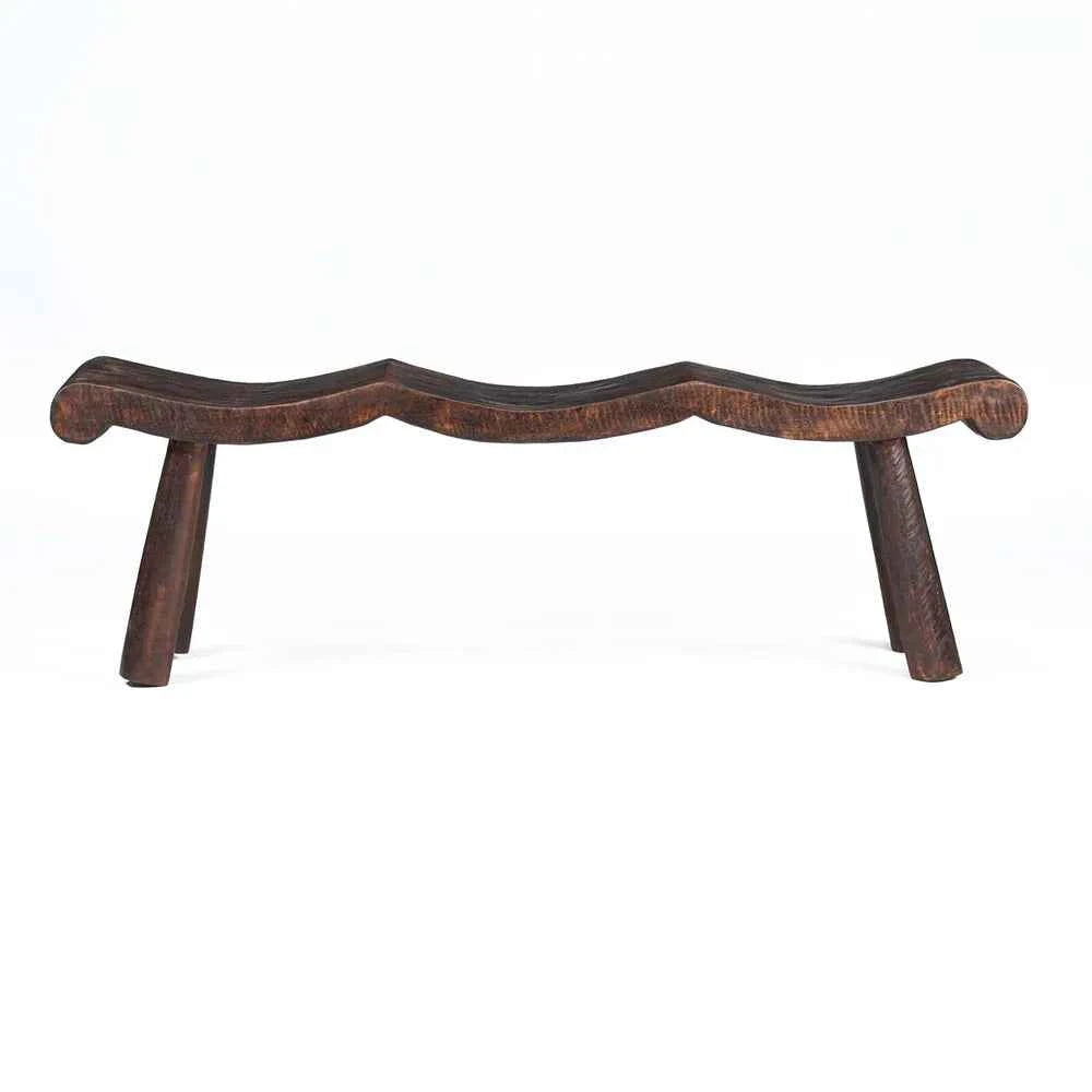 LOMBOK WAVY BENCH | DARK WALNUT