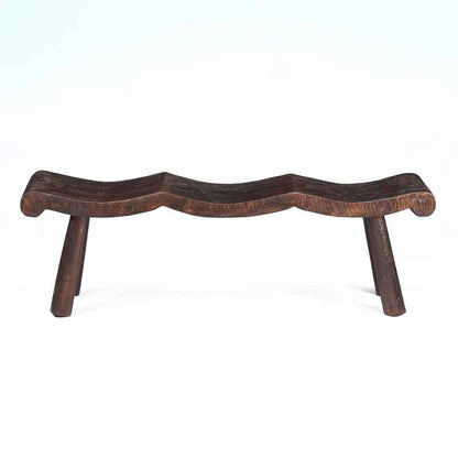 LOMBOK WAVY BENCH | DARK WALNUT