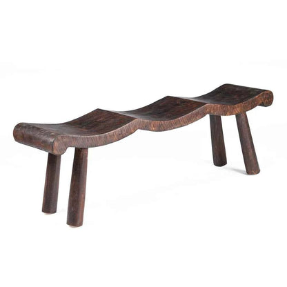 LOMBOK WAVY BENCH | DARK WALNUT