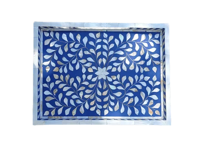 Mother of pearl inlay Rectangle Floral pettern serving tray