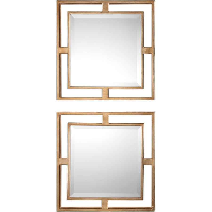 ALLICK GOLD SQUARE MIRRORS | SET OF 2