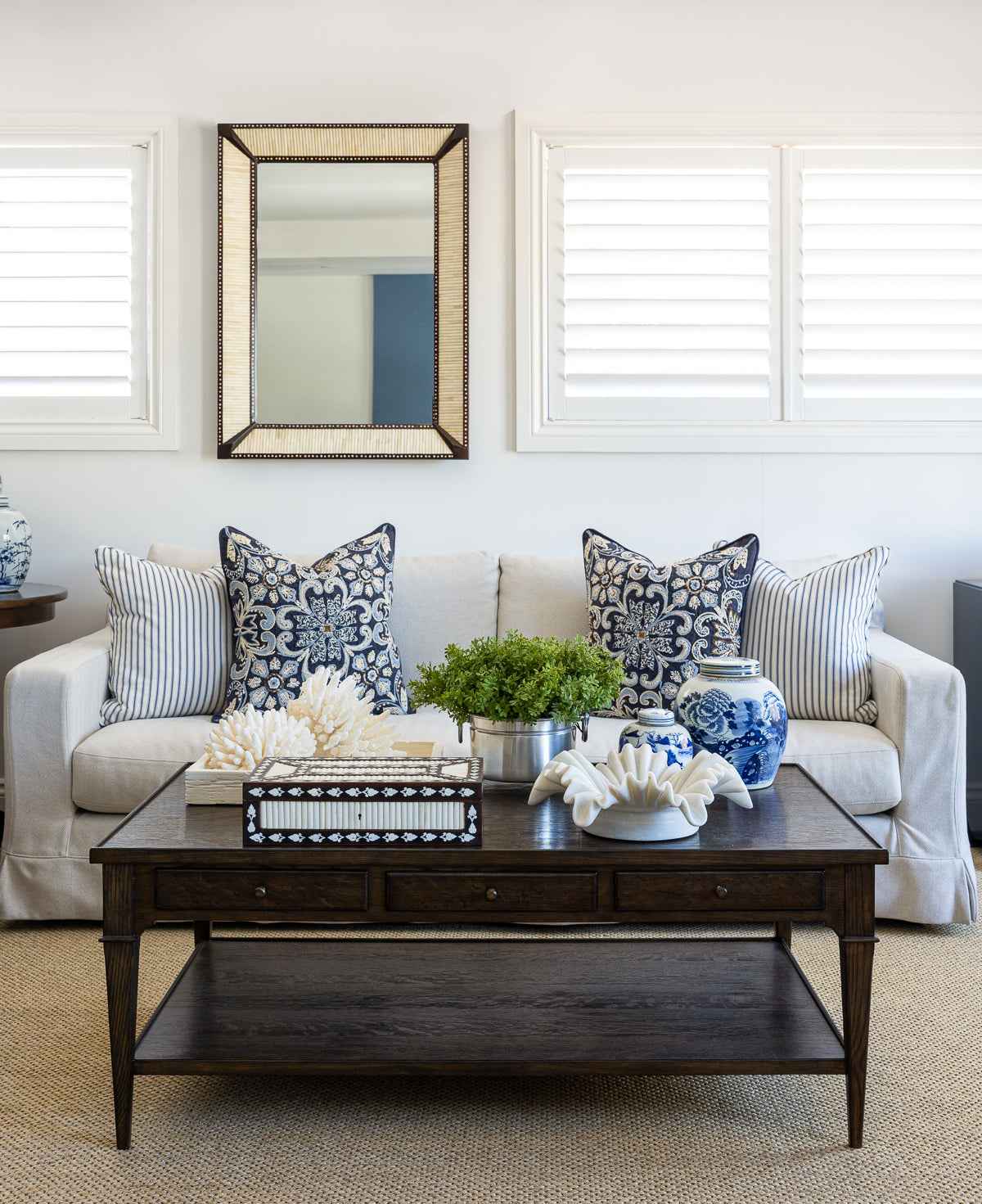 Henley Wood & Bone Mirror