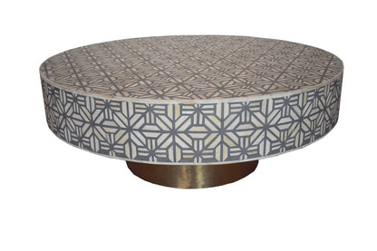 Bone Inlay Round Coffee Table for Home Centre Table Spider Inlay Pattern by Hansa Handicraft