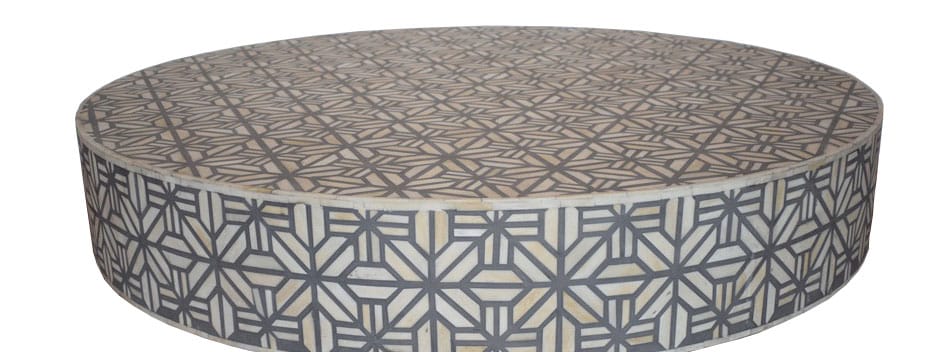 Bone Inlay Round Coffee Table for Home Centre Table Spider Inlay Pattern by Hansa Handicraft