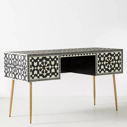 Bone Inlay Taara Console Desk Moroccan Design Hansa Handicraft