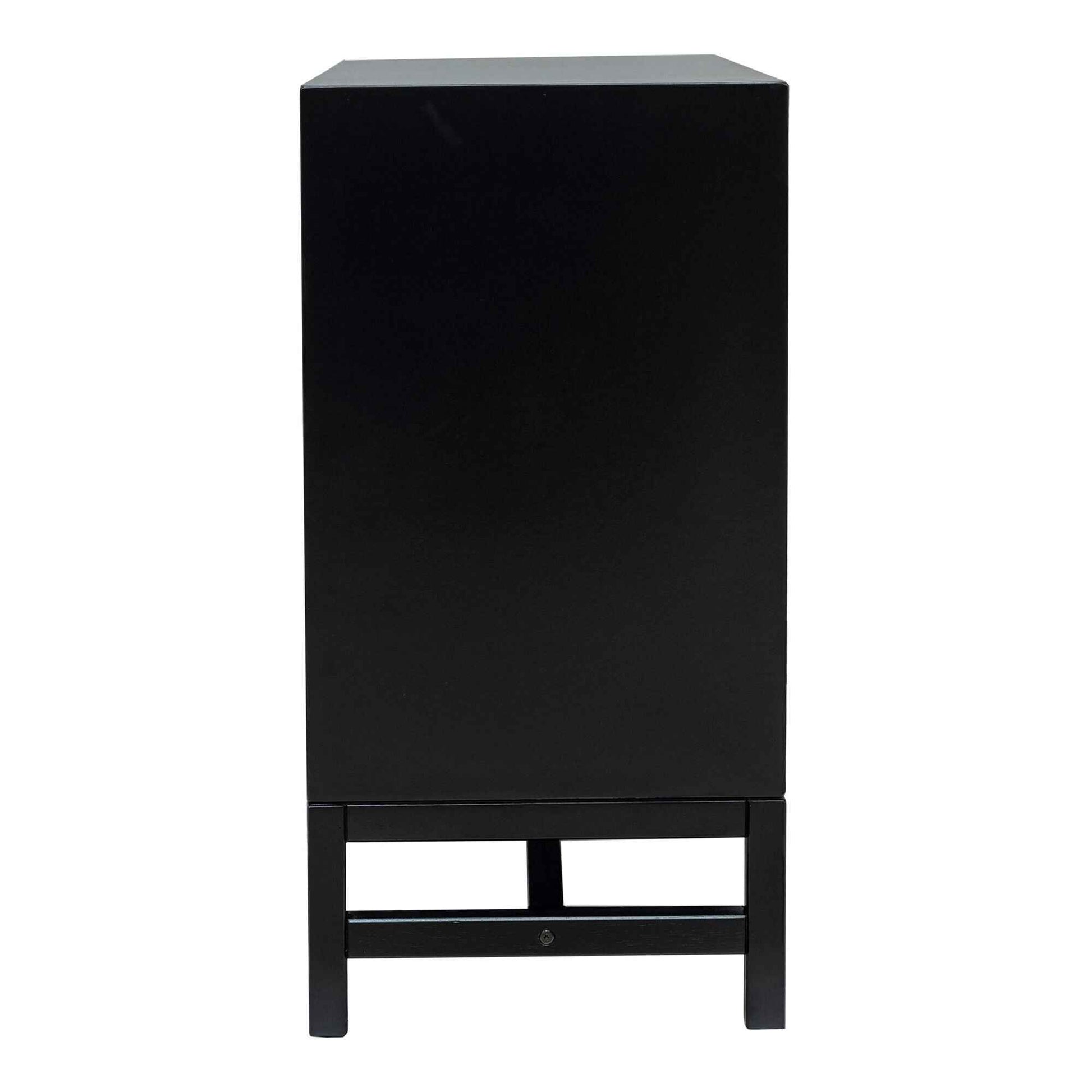 MORA STORAGE CABINET | 2-DOOR | BLACK +NATURAL RAFFIA