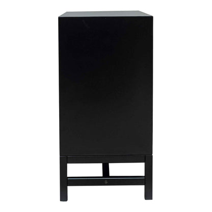 MORA STORAGE CABINET | 2-DOOR | BLACK +NATURAL RAFFIA