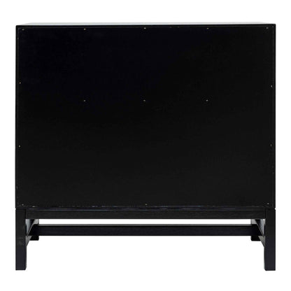 MORA STORAGE CABINET | 2-DOOR | BLACK +NATURAL RAFFIA