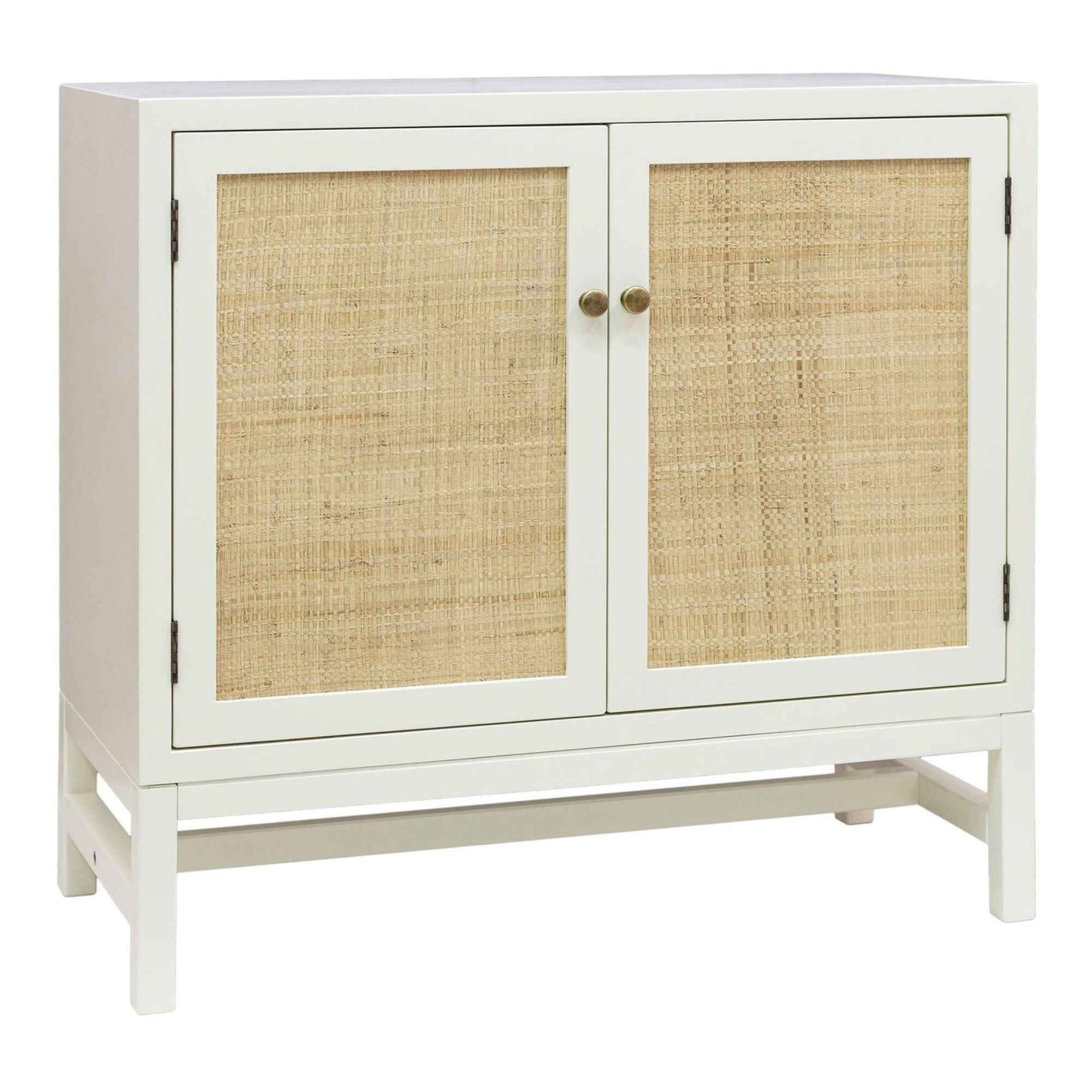 MORA STORAGE CABINET | 2-DOOR | WHITE +NATURAL RAFFIA