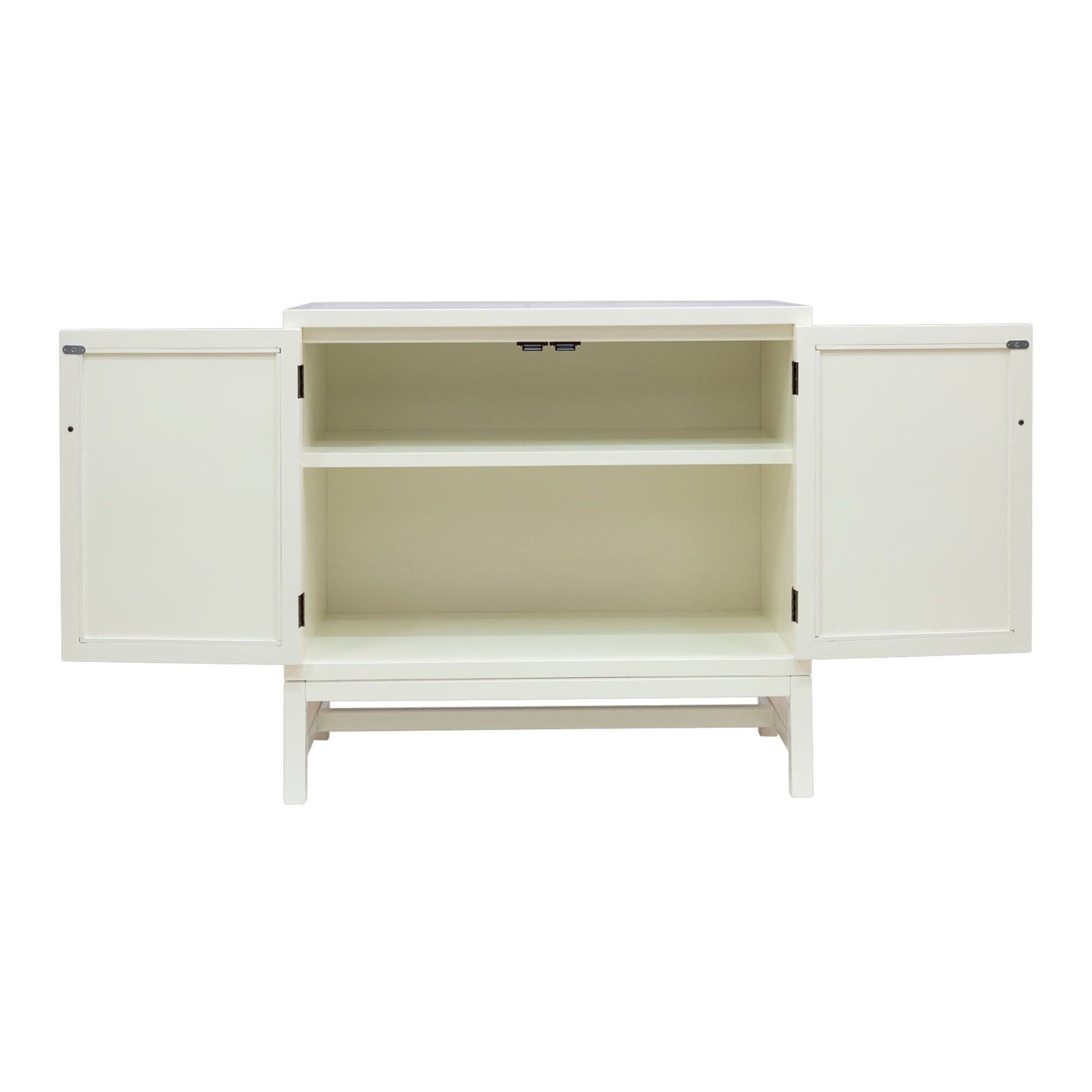 MORA STORAGE CABINET | 2-DOOR | WHITE +NATURAL RAFFIA