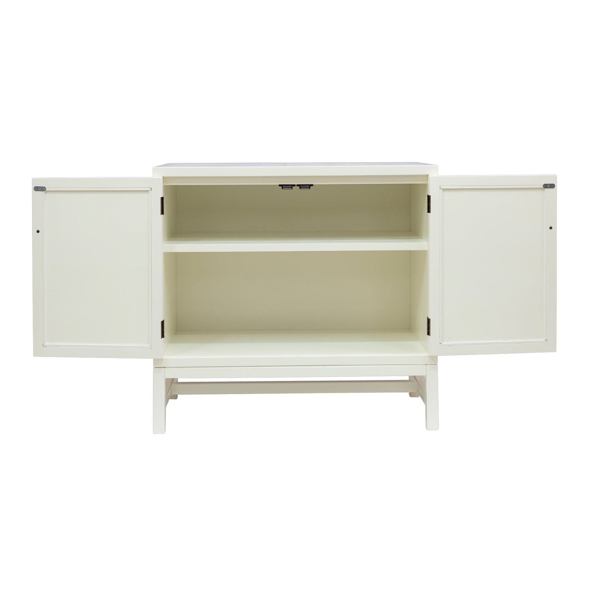 MORA STORAGE CABINET | 2-DOOR | WHITE +NATURAL RAFFIA