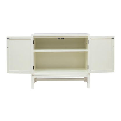 MORA STORAGE CABINET | 2-DOOR | WHITE +NATURAL RAFFIA
