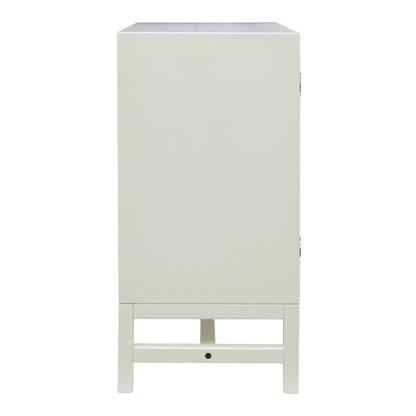MORA STORAGE CABINET | 2-DOOR | WHITE +NATURAL RAFFIA
