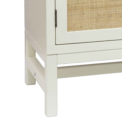 MORA STORAGE CABINET | 2-DOOR | WHITE +NATURAL RAFFIA