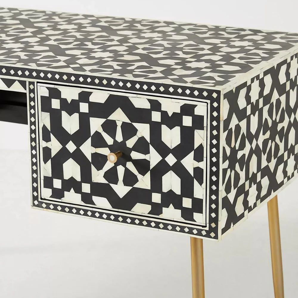 Bone Inlay Taara Console Desk Moroccan Design Hansa Handicraft