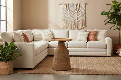 RANYA SIDE TABLE | ROUND WOOD TRAY TOP