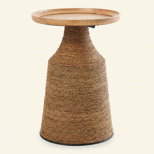 RANYA SIDE TABLE | ROUND WOOD TRAY TOP